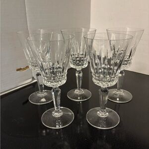 Five Mikasa Wimbledon wine glasses